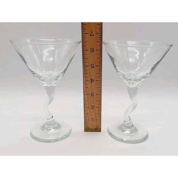 SET OF 2 " Z" STEM - LIBBEY MARTINI COCKTAIL GLASSES - Picture 2 of 4